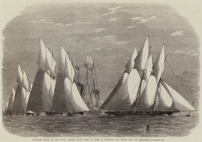 Schooner Match of the Royal Thames Yacht Club on 16 June; rounding the Water Lily off Shoebury by Edwin Weedon